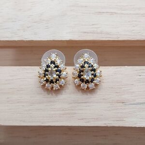 Swarovski Multi-Crystals Sterling Silver Gold Plated Stud Earrings